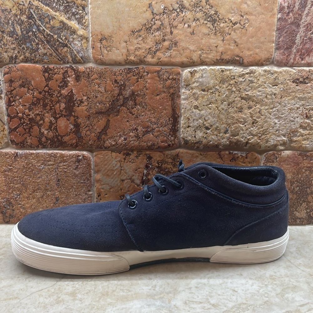 Polo Ralph Lauren Blue Sneakers Size 10.5 D Faxon Mid II Suede Lace Up Shoes - Picture 11 of 15